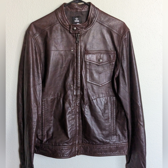 ✅💯VERSACE JEANS COUTURE LEATHER JACKET - Picture 5 of 15